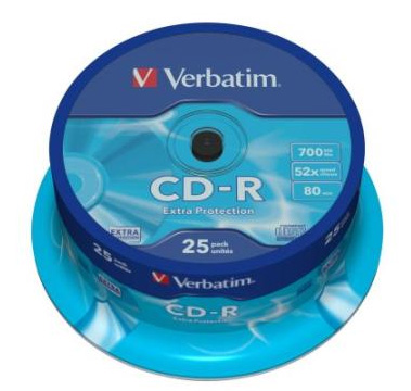 TARRINA 25 CDS VERBATIM 700 MB/EMTEC