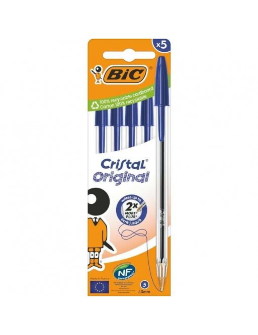 BIC CRISTAL AZUL X5