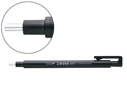 BORRADOR DE PRECISION PUNTA REDONDA 2,3 MM. CUERPO NEGRO TOMBOW EH-KUR11 