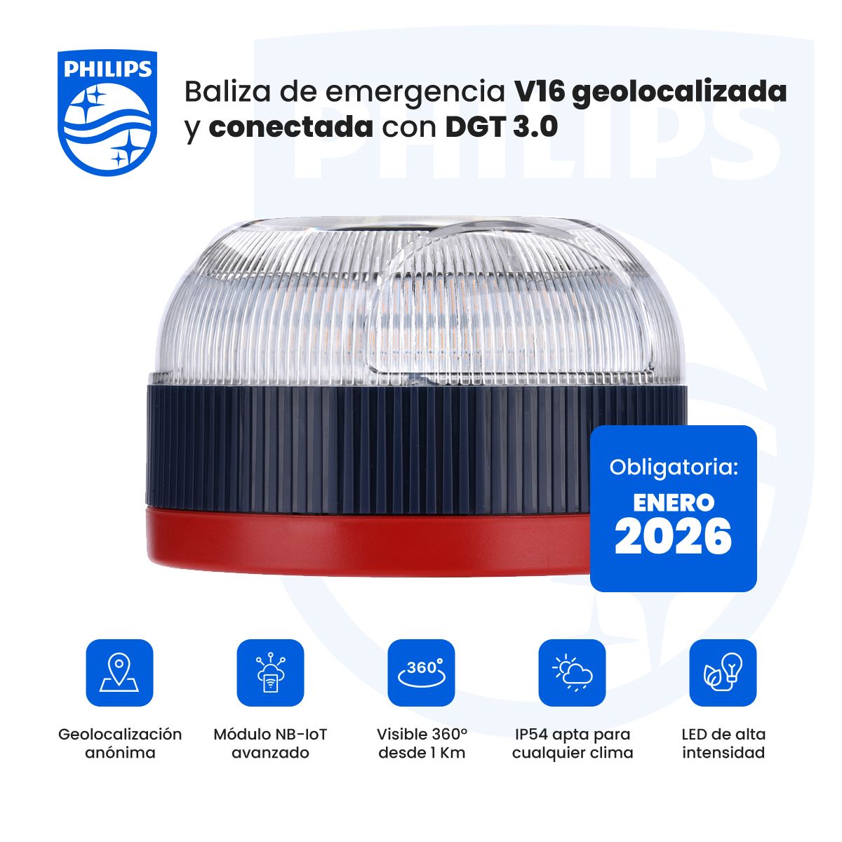 Philips Baliza V16 Conectada Con Geolocalización Sfl1000m/10