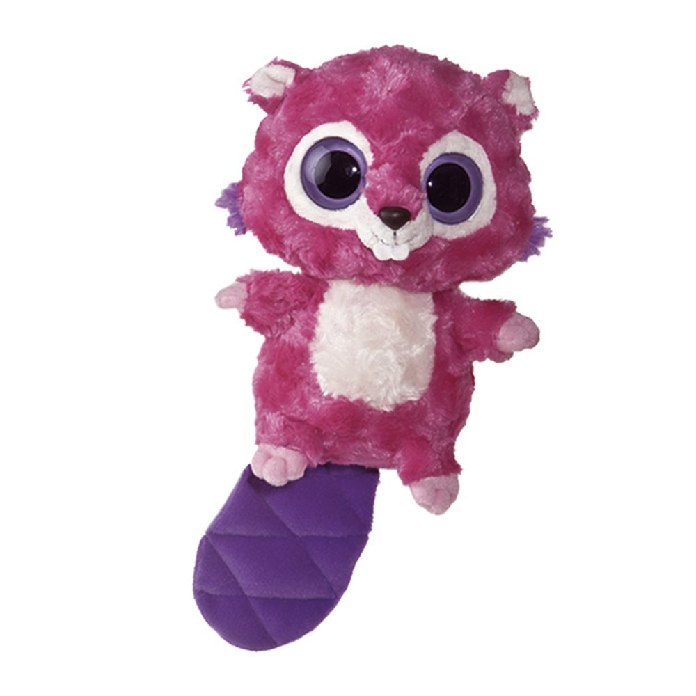 YooHoo & Friends - Peluche Beaver, 13 cm, color rosa y malva (Aurora World 12683)