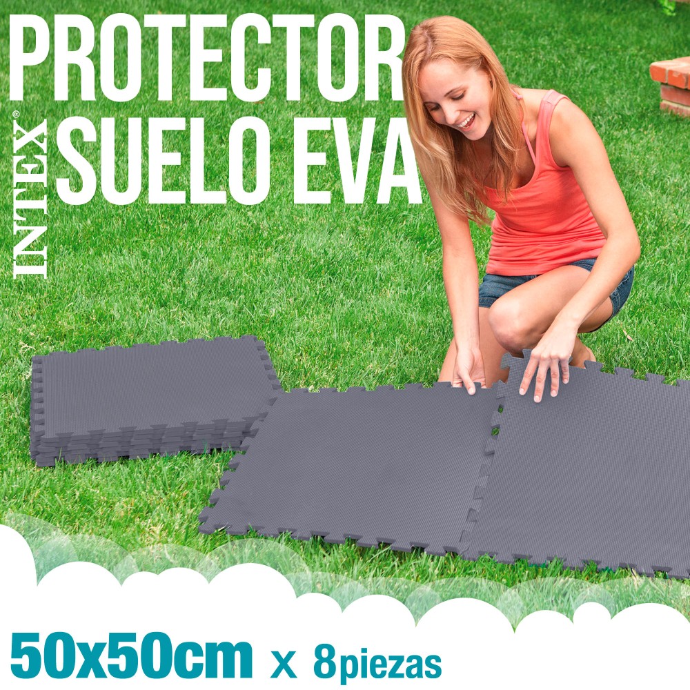 29084-PROTECTOR DE SUELO 100x200x0.5 cm - 8 UNIDADES EVA GRIS 