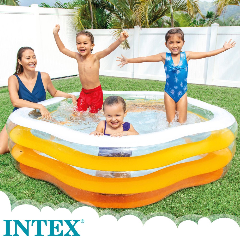 PISCINA HINCHABLE TRANSPARENTE 185x180x53 cm - 460L 