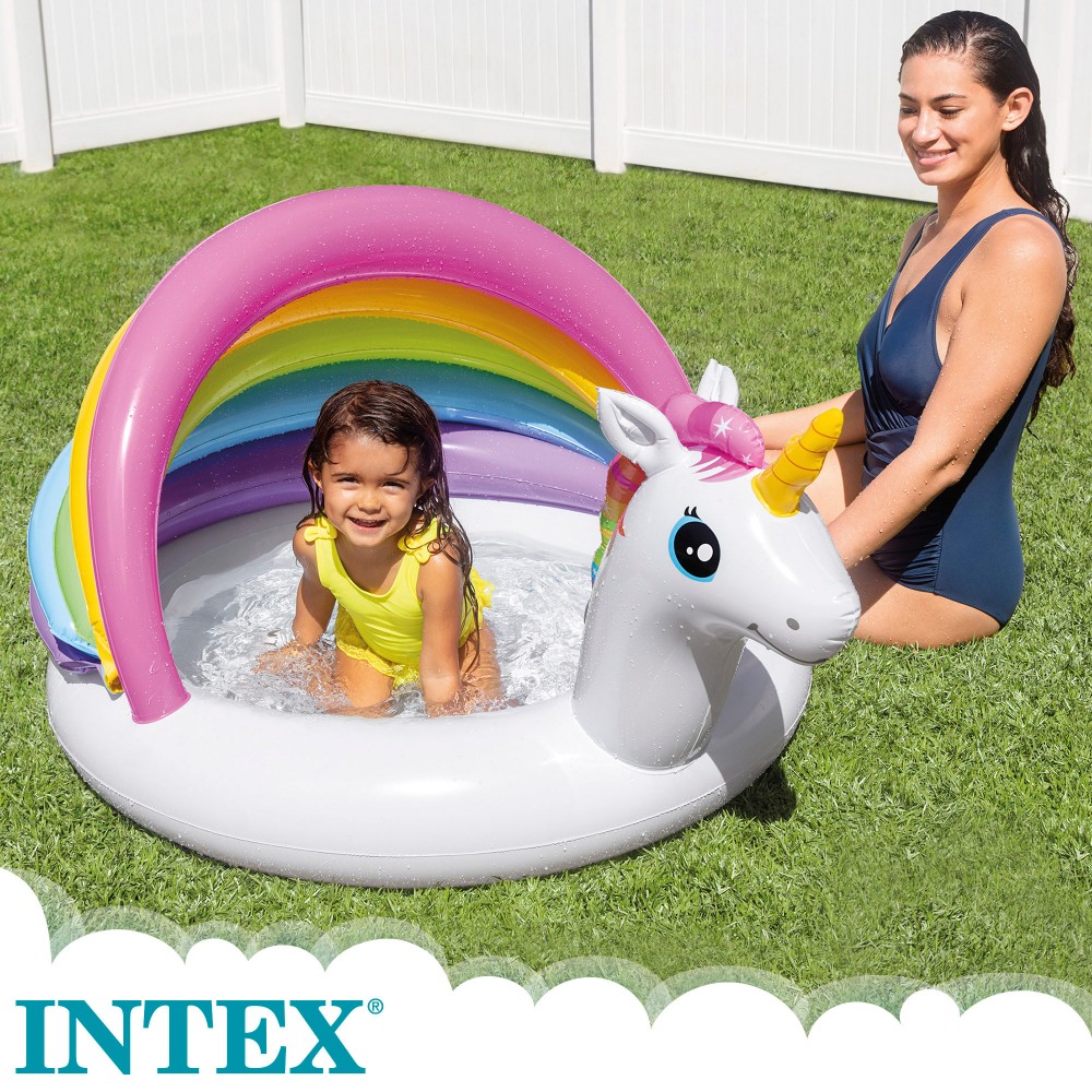 PISCINA HINCHABLE INFANTIL UNICORNIO 127X102X69 cm 1-3A 