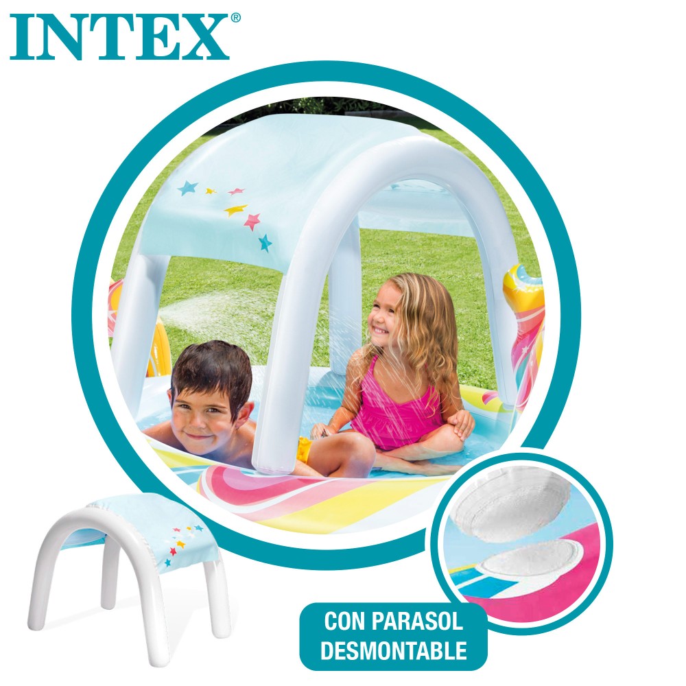 PISCINA C/DUCHA + TOLDO UNICORNIO 254X132X109 CM +2A 