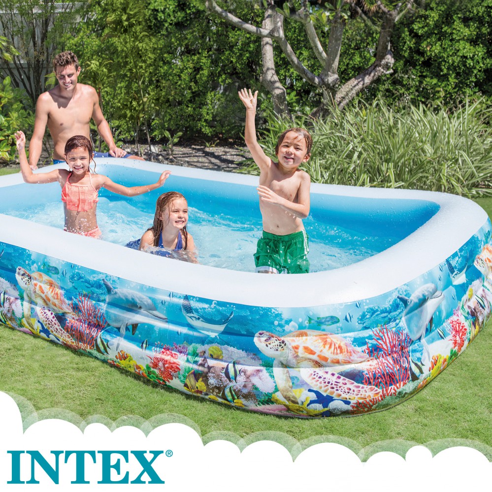 PISCINA HINCHABLE TROPICAL 305x183x56cm - 1020L 