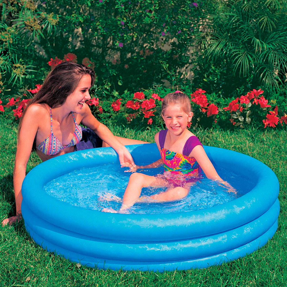 PISCINA HINCHABLE 3 AROS AZUL 114x25 cm - 156 L 