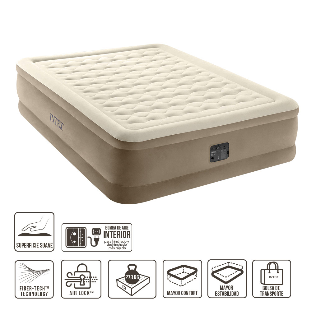 CAMA AIRE QUEEN ULTRA PLUSH C/FIBER-TECH - 152x203x46 cm | C/BOMBA 220V 