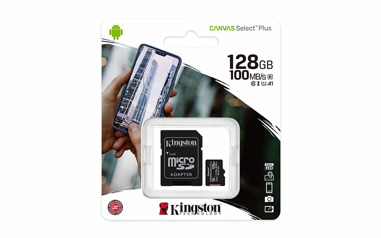 TARJETA MEMORIA 128GB 100MB/S FULL HD + MICRO ADAPTADOR SD