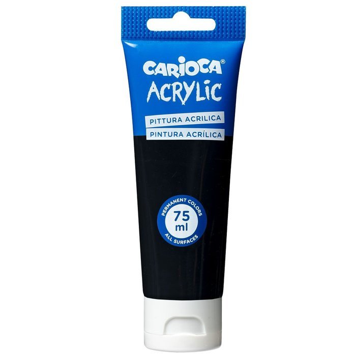 TUBO PINTURA ACRILICA CARIOCA 75ML NEGRO 