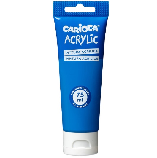TUBO PINTURA ACRILICA CARIOCA 75ML AZUL PRIMARIO 