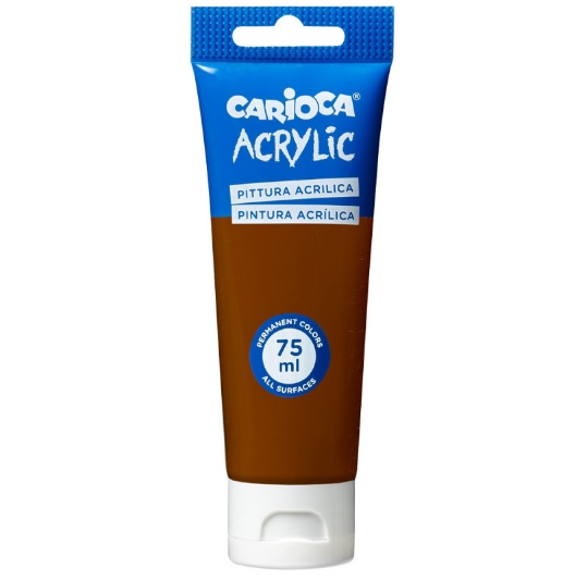 TUBO PINTURA ACRILICA CARIOCA 75ML MARRON 