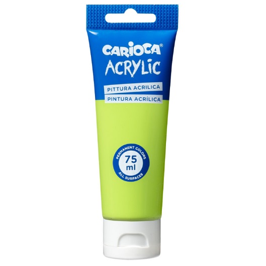 TUBO PINTURA ACRILICA CARIOCA 75ML VERDE CLARO 