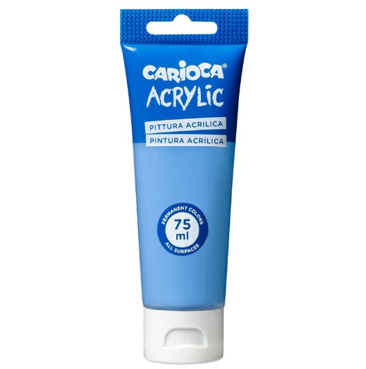 TUBO PINTURA ACRILICA CARIOCA 75ML AZUL CLARO 