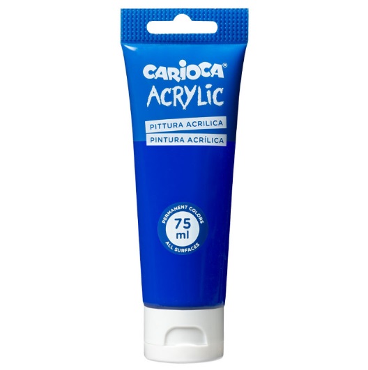 TUBO PINTURA ACRILICA CARIOCA 75ML AZUL OSCURO 