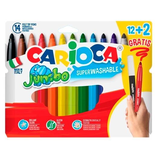 ROTULADORES CARIOCA JUMBO 12+2 UD GRATIS