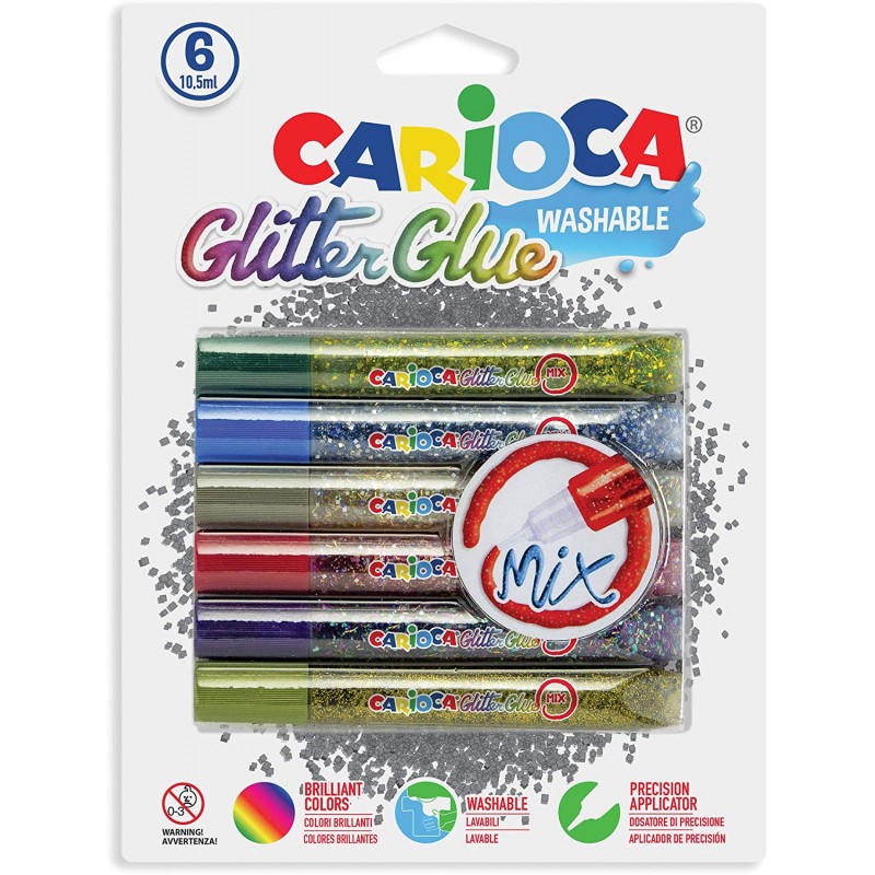 CARIOCA Glitter Glue Mix 6 Piezas