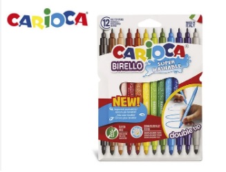 ROTULADORES 12 COLORES DOBLE PUNTA CARIOCA BIRELLO