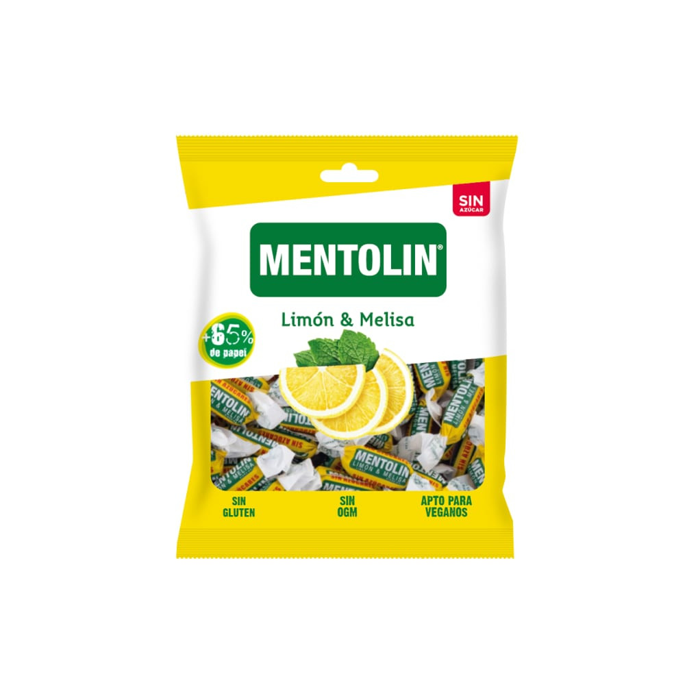 CARAMELOS MENTOLIN SIN AZUCAR 50GR LIMON Y MELISA 