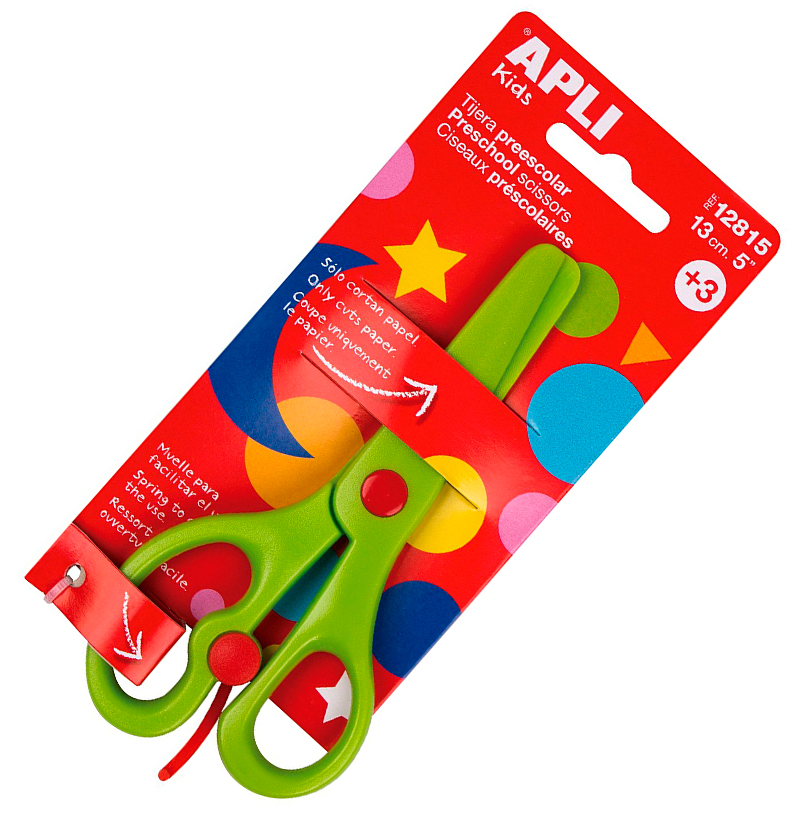 TIJERAS PREESCOLAR AMBIDIESTROS 13CM ASIMETRICAS +3 AÑOS
