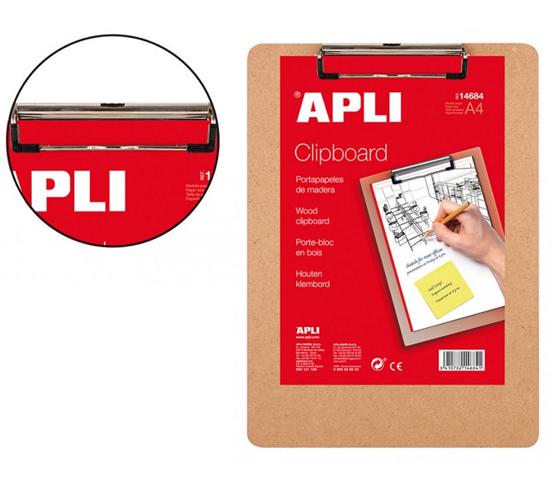 APLI PORTAPAPELES DE MADERA MARRON