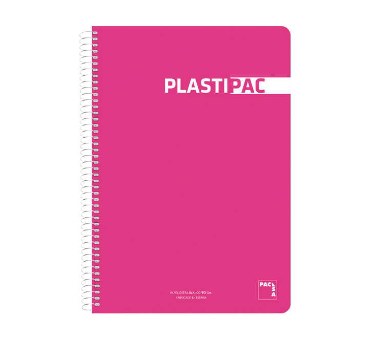 LIBRETA TAPA PLASTICA CUADROS 4x4 90GRS. 