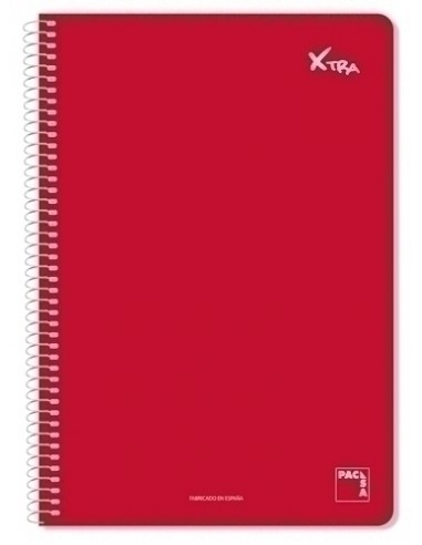 CUADERNO XTRA Fº80H CUADRO 4X4 ROJO 