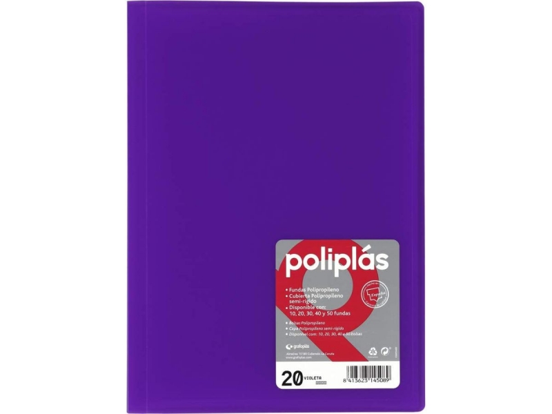 CARPETA POLIPLAS FUNDAS POLIPROPILENO VIOLETA 10 FUNDAS VIOLETA 40 FUNDAS VIOLETA 20 FUNDAS VIOLETA 30 FUNDAS 