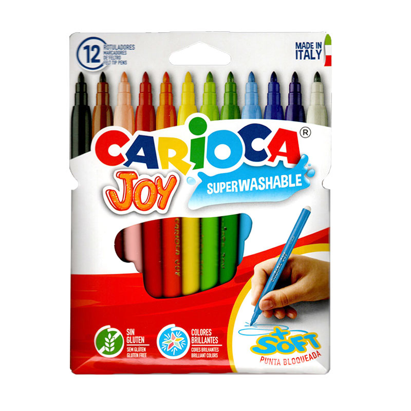 CARIOCA - 12 rotuladores de colores de punta fina