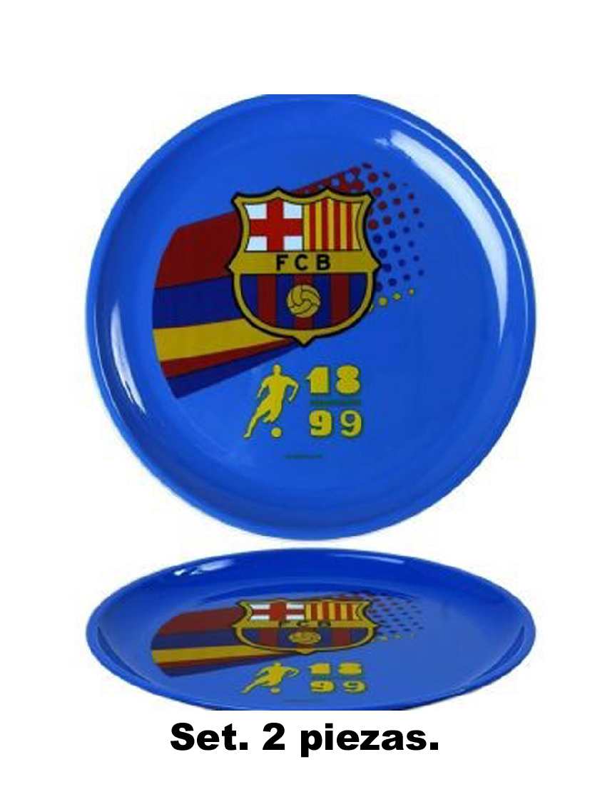 SET DE DOS PLATOS PLASTICOS DEL FULTBOL CLUB BARCELONA