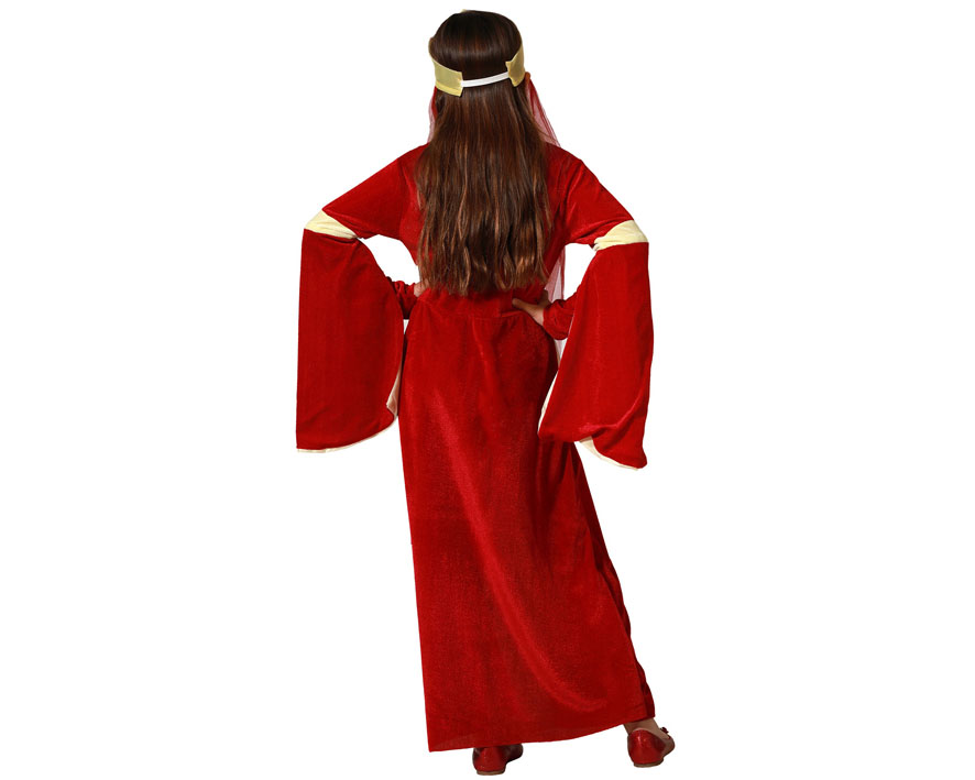 DISFRAZ REINA MEDIEVAL NIÑA INFANTIL ROJO 