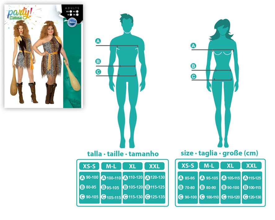 DISFRAZ CAVERNICOLA MUJER ADULTO PREHISTÓRICO 