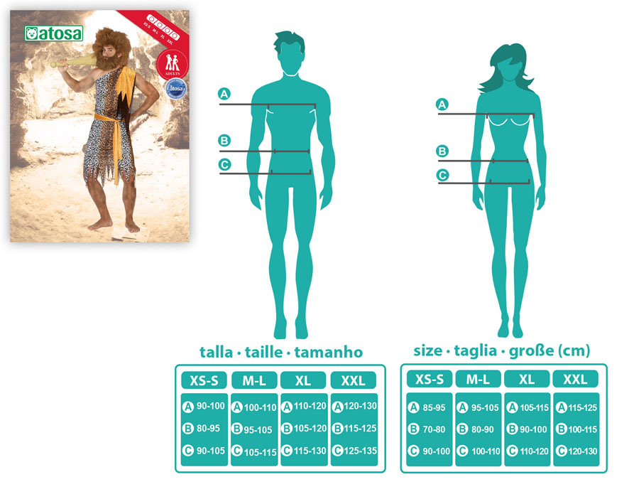 DISFRAZ CAVERNICOLA HOMBRE ADULTO PREHISTÓRICO 