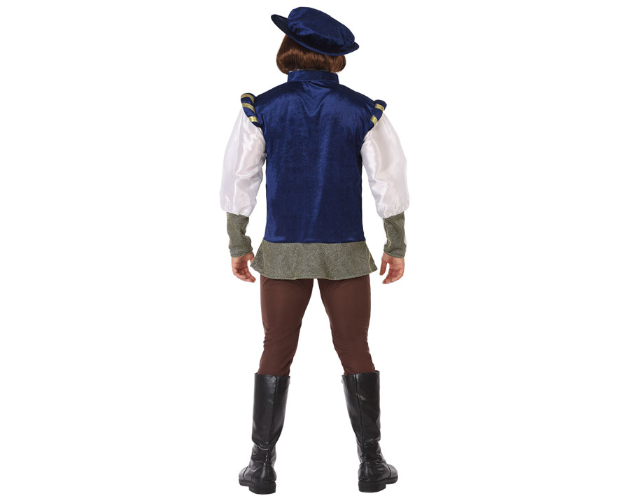 DISFRAZ MEDIEVAL HOMBRE ADULTO CORTESANO AZUL 