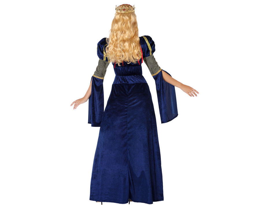 DISFRAZ DAMA MEDIEVAL MUJER ADULTO AZUL REAL 