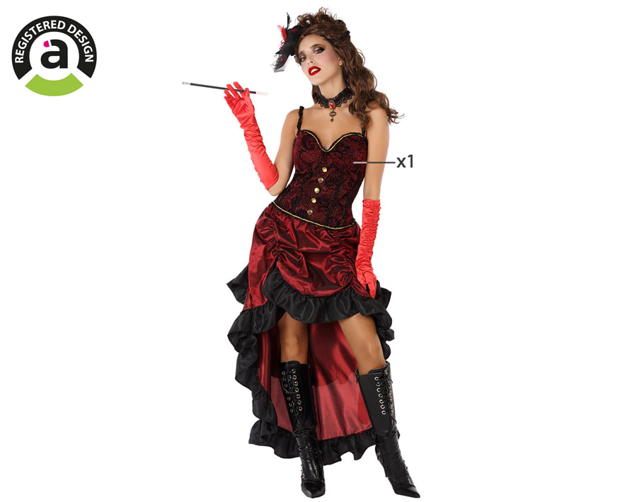 DISFRAZ CABARET ROJO ADULTO MUJER ADULTO