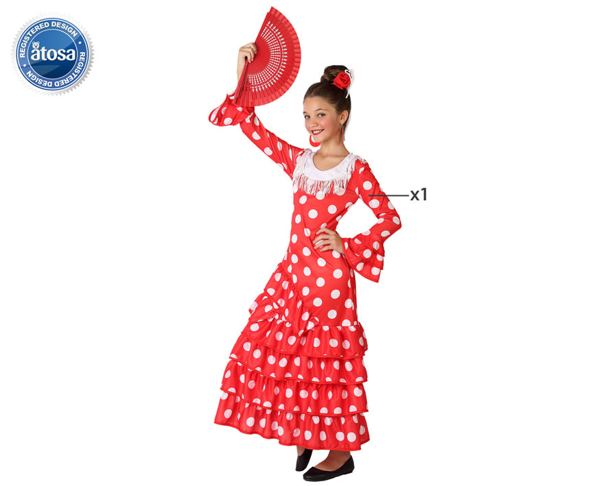 DISFRAZ FLAMENCA ROJO NIÑA
