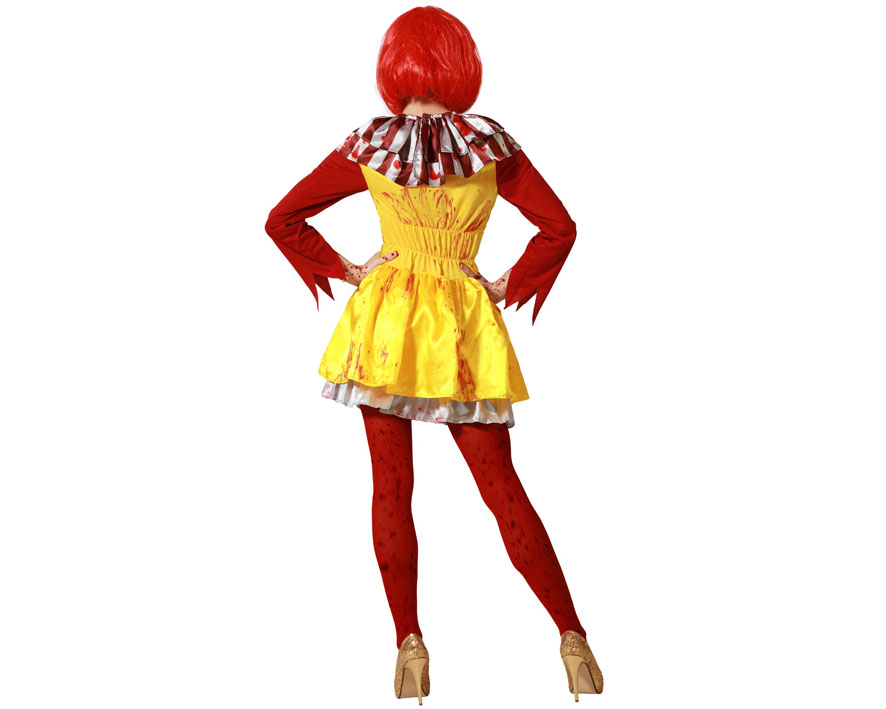 DISFRAZ PAYASO AMARILLO HALLOWEEN MUJER ADULTO 