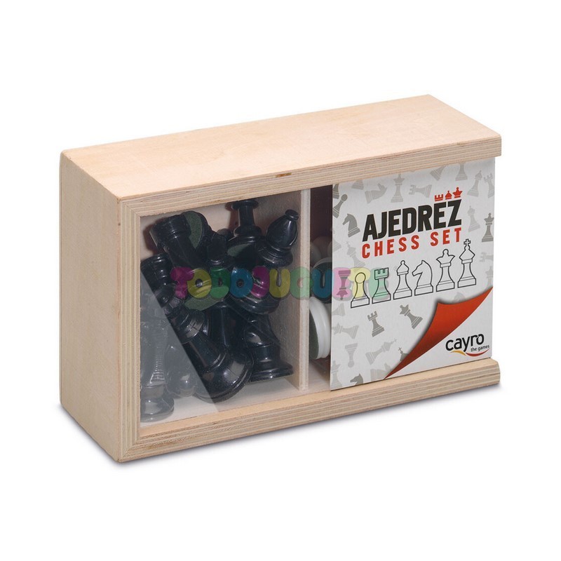 ACC. AJEDREZ Nº3 EN CAJA DE MADERA 