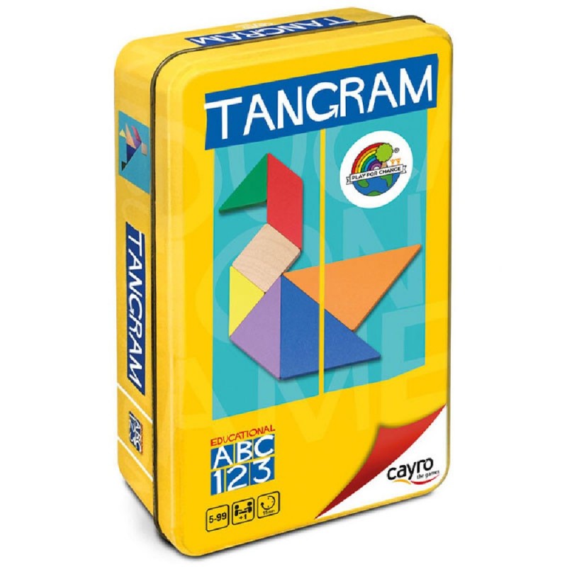 TANGRAM (MADERA FSC) DE COLORES EN CAJA DE METAL 