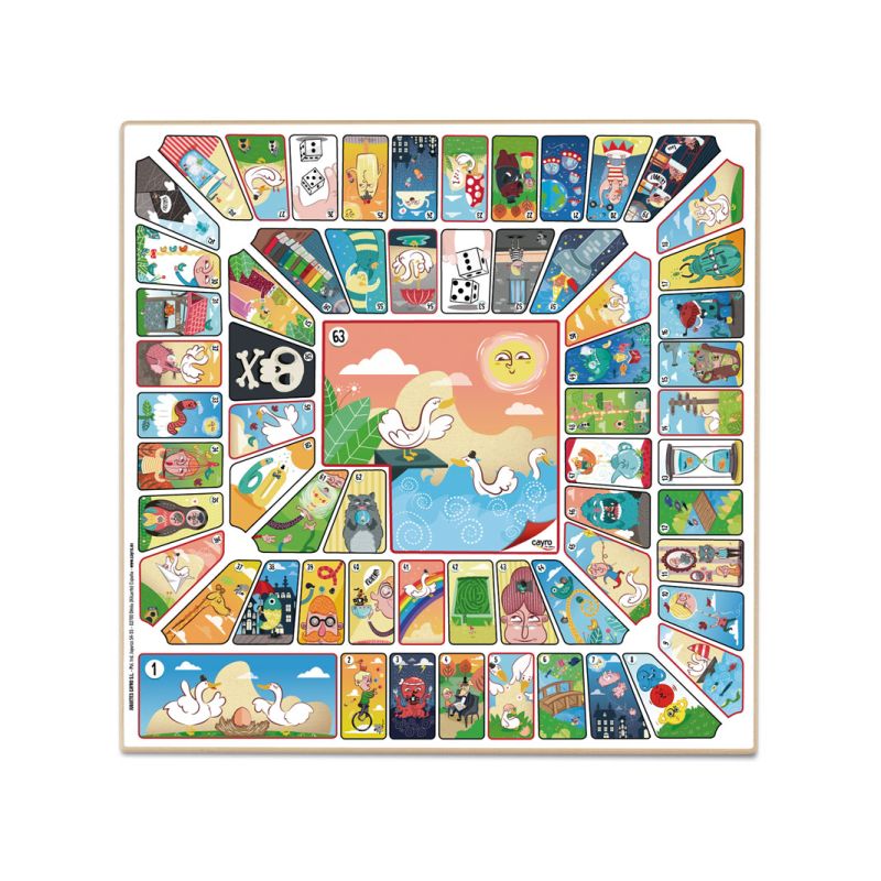 TABLERO PARCHIS 6 JUGADORES + OCA 40x40 cm 