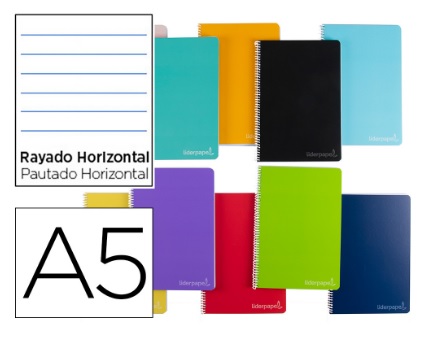 CUADERNO ESPIRAL A5 140H 75G RAYADO HORIZONTAL