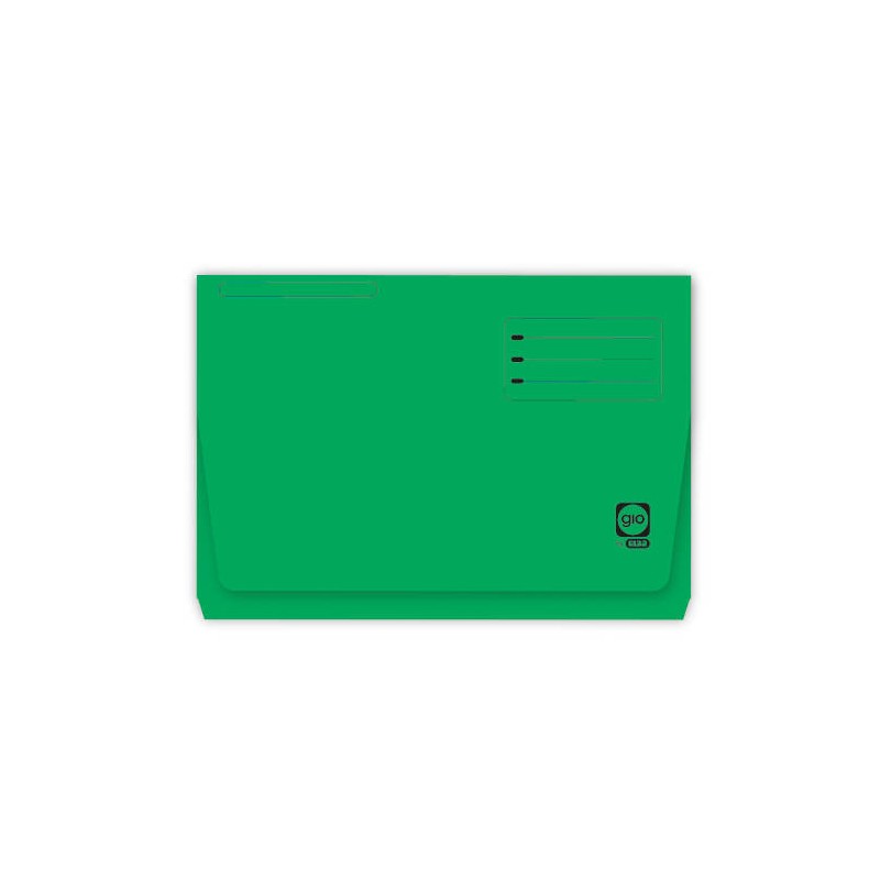 SUBCARPETA GIO POCKET CON BOLSA Y SOLAPA FOLIO CARTULINA 320GR VERDE 