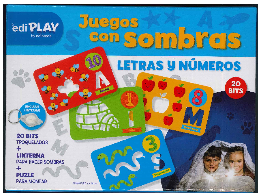 JUEGO CON SOMBRAS LETRAS Y NUMEROS 20 BITS TROQUELADOS