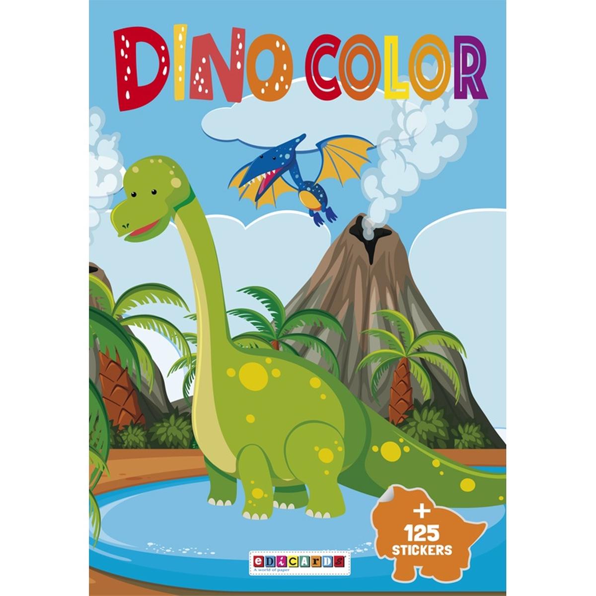 LIBRO PARA COLOREAR SURT. DINO COLOR + STICKERS 