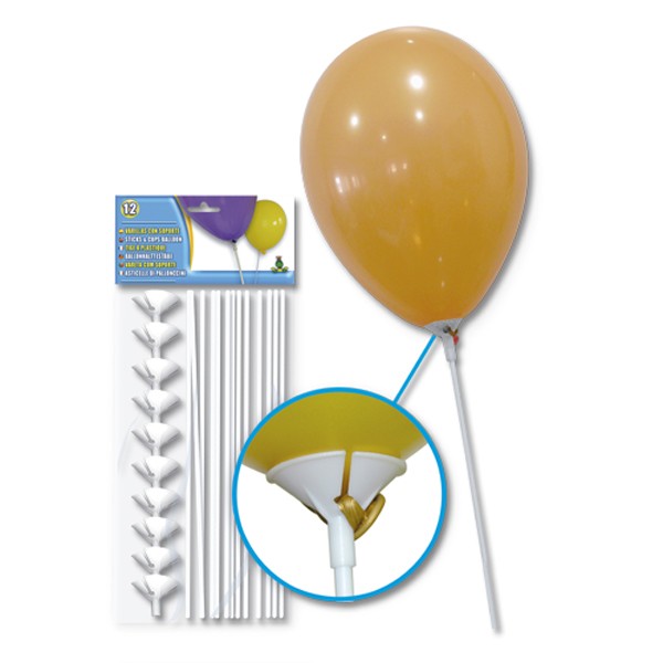 VARILLAS CON SOPORTE PARA GLOBOS x12uni