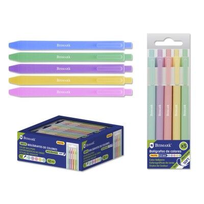 PACK 5 BOLIGRAFOS SOFT TINTA COLORES PASTEL 0.7MM