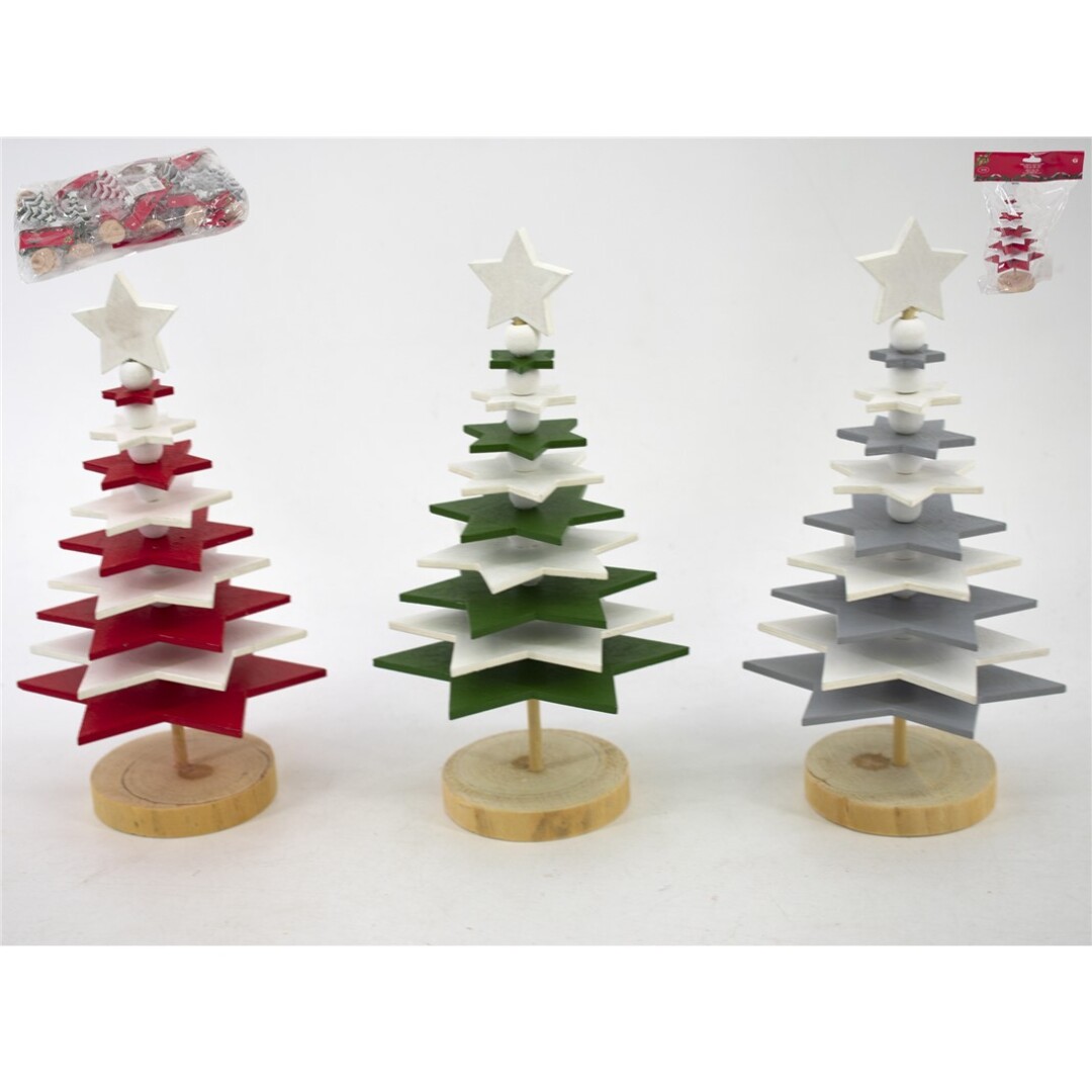 ARBOL NAVIDAD ESTRELLAS 18CM 3 SURTIDOS 