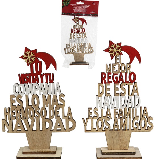 ARBOL NAVIDAD MADERA 18 CM