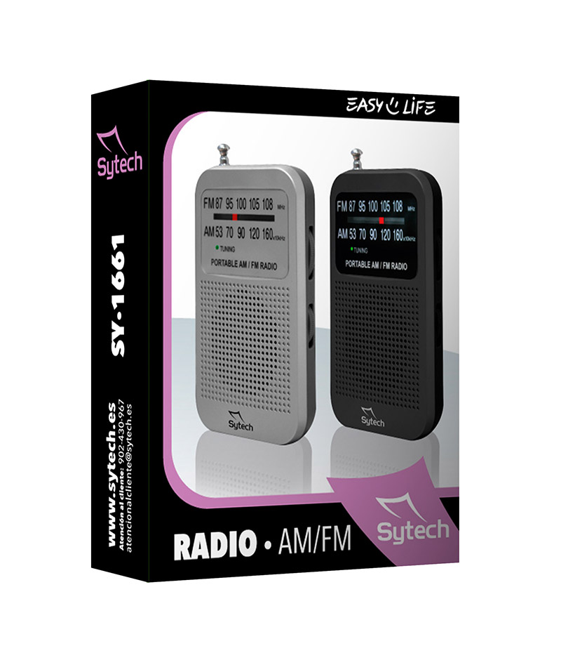 RADIO AM/FM ESTEREO DE BOLSILLO SY-1661PL